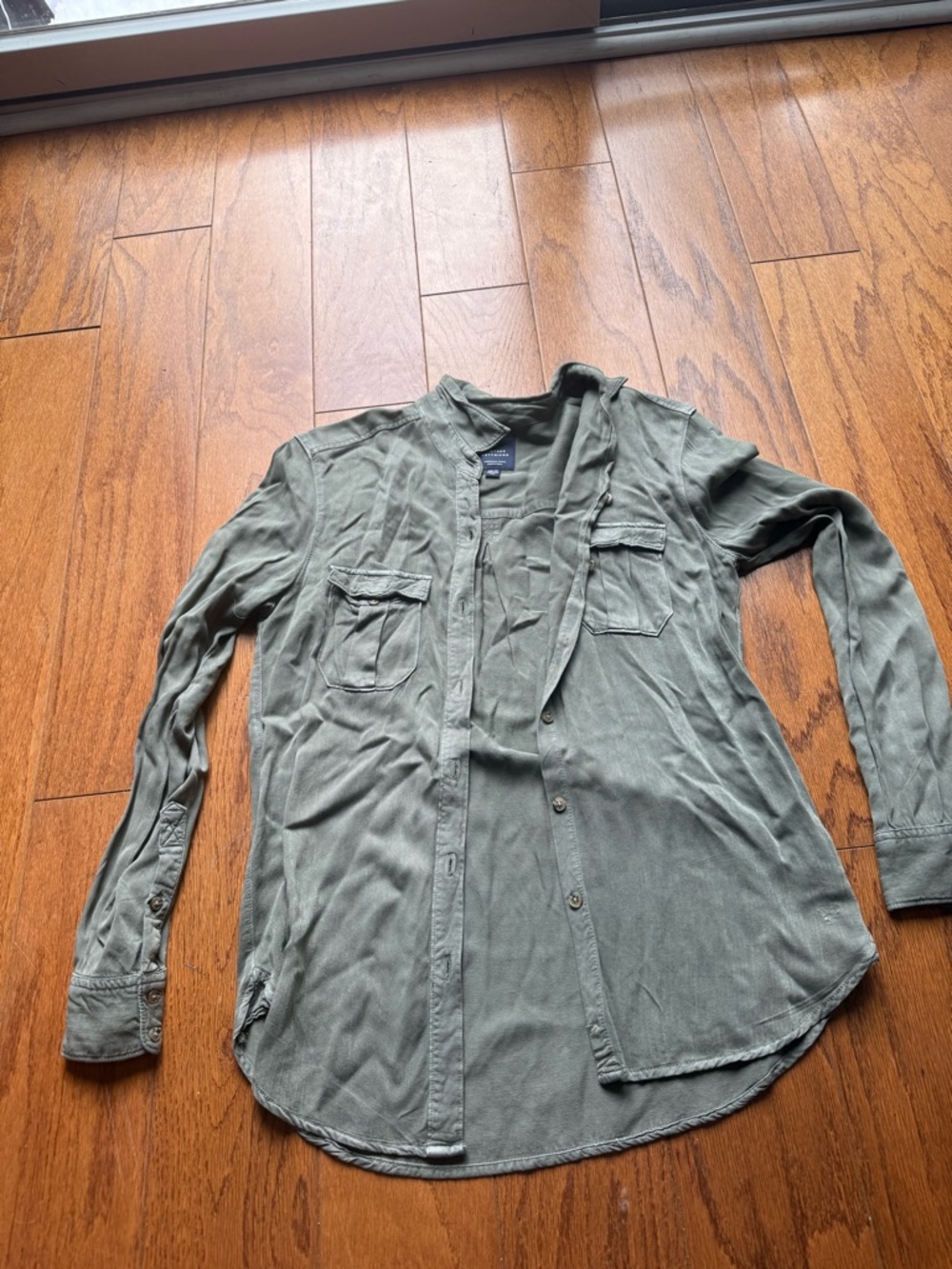 American Eagle Outfitters Olive Green Lightweight Shirt Jacket